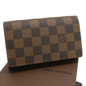 Louis Vuitton Portefeuille Wallet Tresor Bi fold Damier Ebene Brown